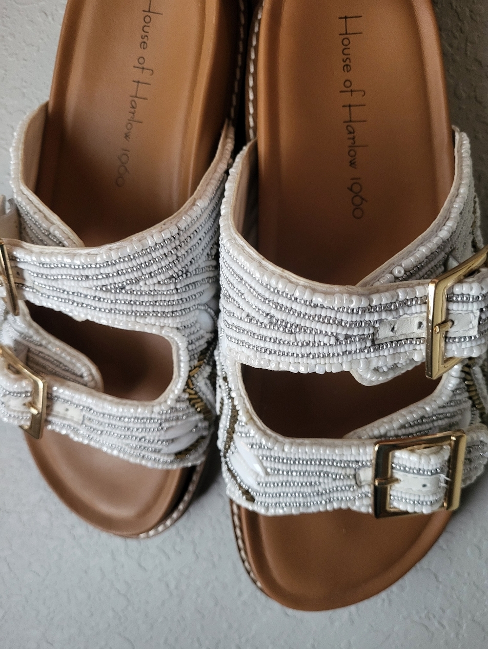 House Of Harlow 1960 Women's Cream Slide Sandals 7.5 - Picture 11 of 11